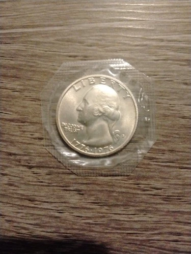 1976 S Bicentennial Washington Quarter 40% Silver UNC In Mint Cellophane