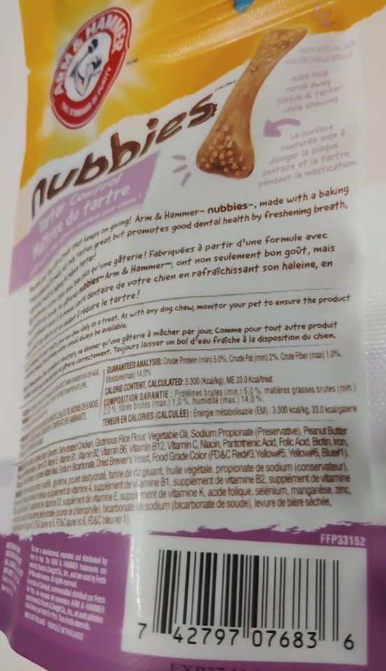Golosinas dentales Arm & Hammer Nubbies Tarter Control perros pequeños/pequeños Foto 4 de 4