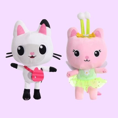 Set Of 2 Pandy Paws & Kitty Fairy Gabbys Dollhouse Plush Kid Toys Gift Plushies 