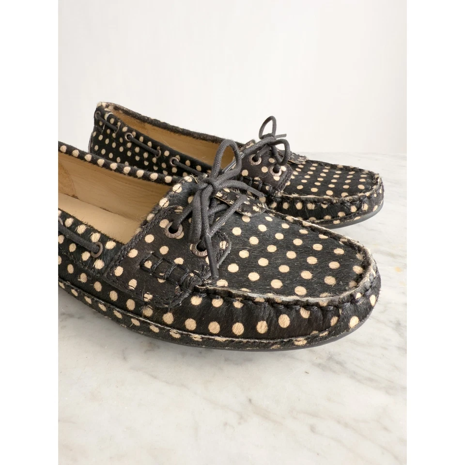 Sebago Bala Docksides Women's 9 Polka Dot Calf Hair Loafers - Image 4 of 4
