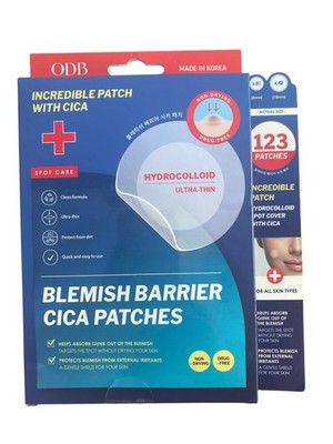ODB Original Derma Beauty Ultra Thin  Blemish Barrier Cica Patches 123 Counts.