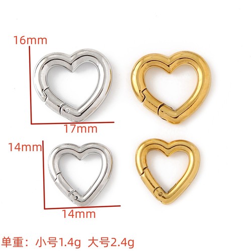5pcs Stainless Steel Heart Clasps Jewelry Making Clasps Connectors - Picture 2 of 12