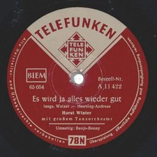 SCHELLACK Horst Winter , Tanzorchester Des NWDR, Hamburg , Franz Thon Banjo-Ben