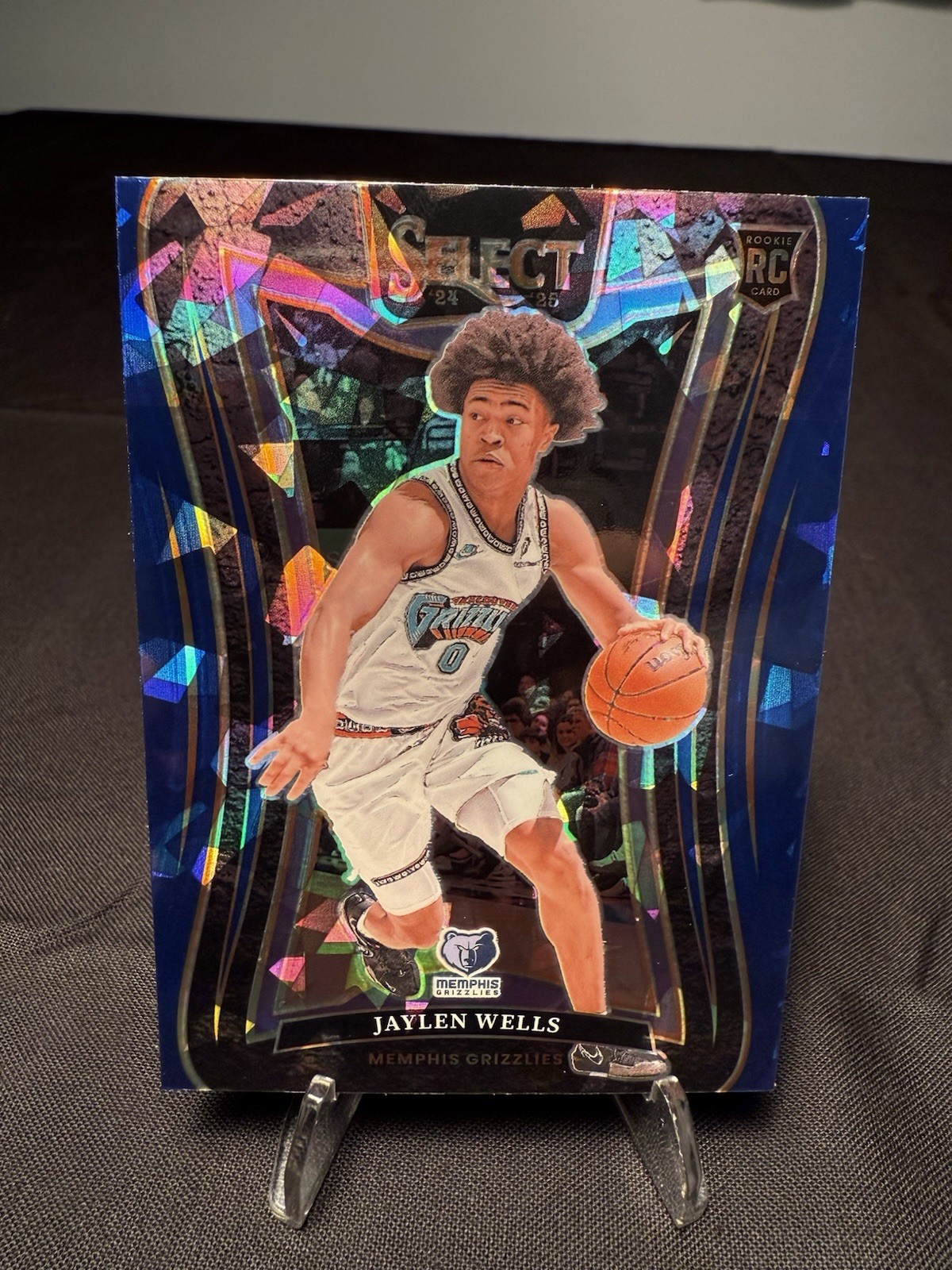 2024-25 Panini Select - Mezzanine Jaylen Wells #371 Blue Cracked Ice Prizm (RC)