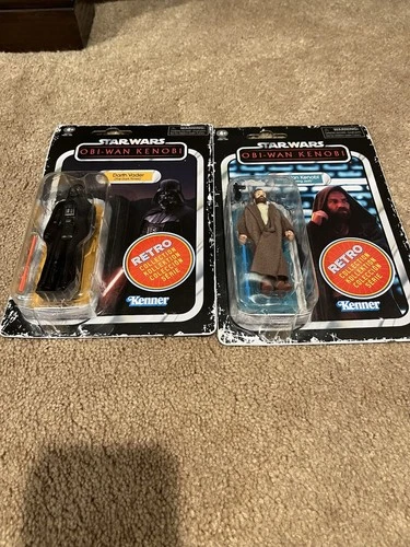 Star Wars Retro Collection 2-Pack Darth Vader Obi-Wan Kenner Style NEW Seale