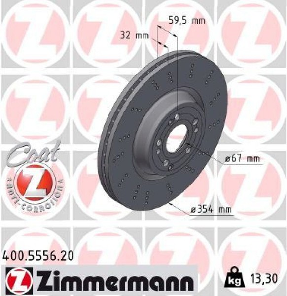 2X Bremsscheibe Zimmermann 400.5556.20 2 Bremsscheiben-image