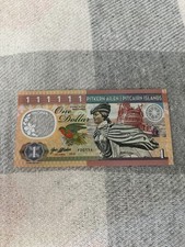 Beautiful Pitcairn Islands Specimen Banknote 1 Dollar Fantasy Note Topless Girl