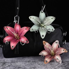 Handmade Floral Keychain Lily Orchid Flower Bag Charm Gift Decoration Accessory