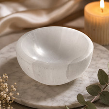 Moroccan Selenite Charging Bowl Crystal Cleansing Dish Reiki Healing Stone