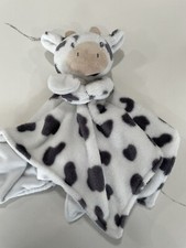 Carter  s Plush COW Security Blanket Lovey Gray/Black White