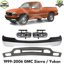 Front Bumper Chrome Fog Lights Kit For 1999-2002 Gmc Sierra 2000-2006 Yukon
