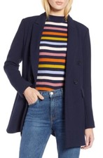 New Halogen X Atlantic-pacific Menswear Double Breasted Blazer - Navy - Petite S