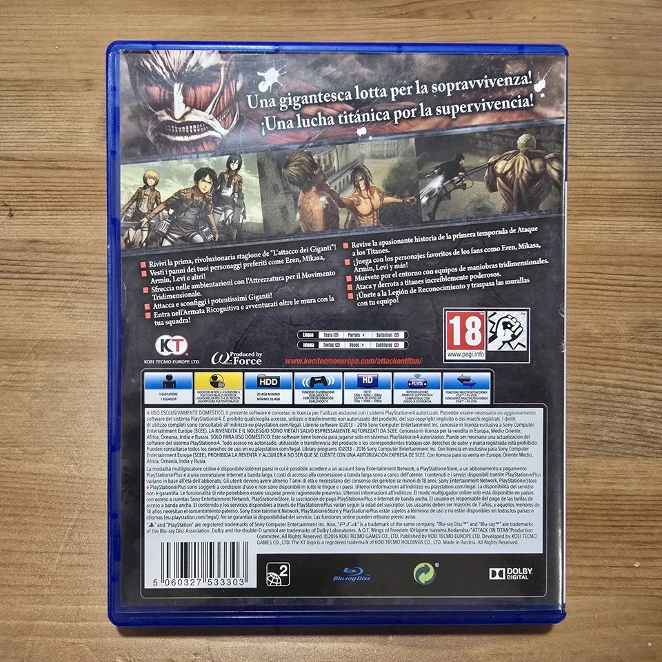 PS4 A.O.T. Wings Of Freedom Pal España, foto 2 de 3