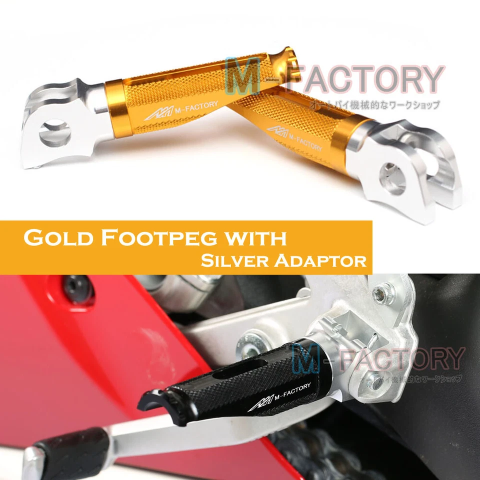 Clavijas de pie delanteras Billet doradas para Aprilia RSV4 1000 R de fábrica APRC/ABS 11-13 Foto 2 de 4