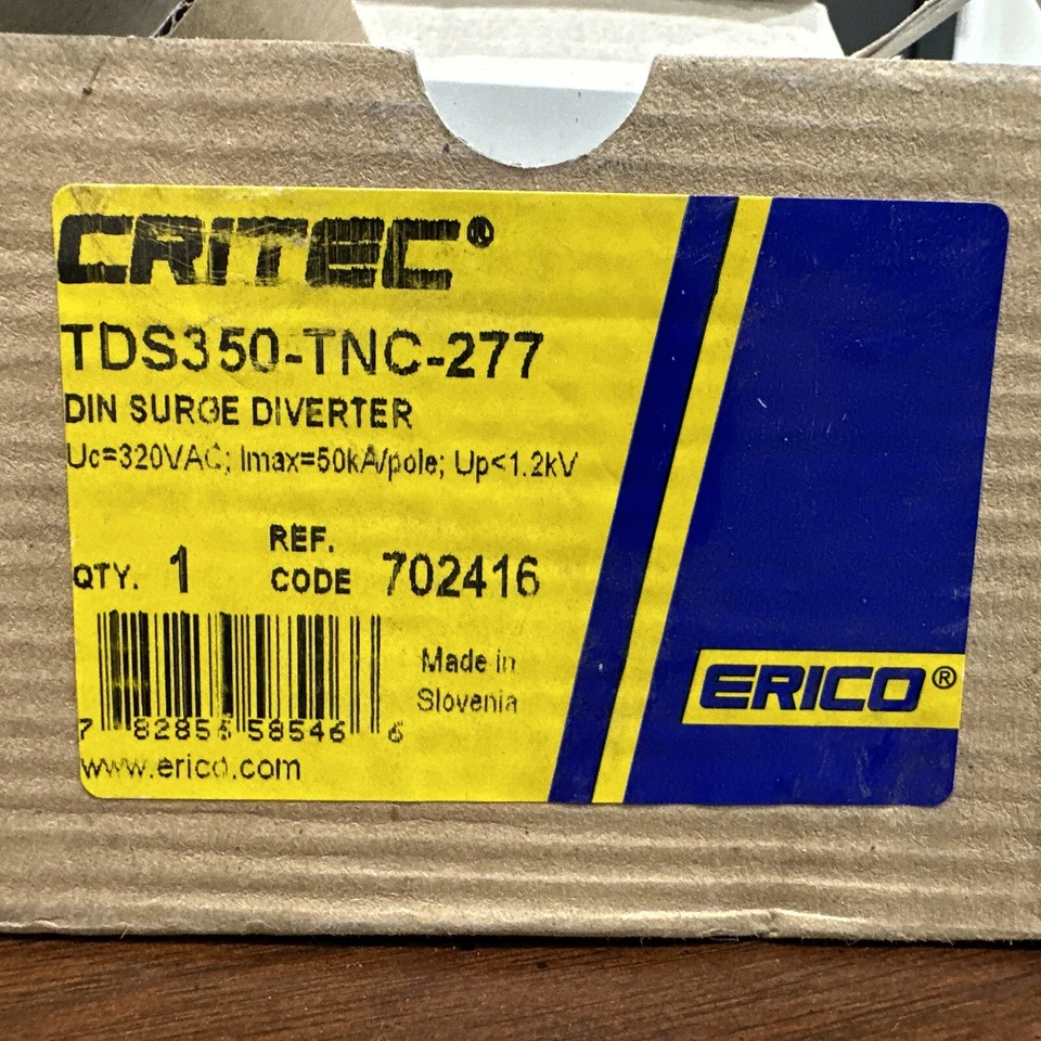 ⚡️ERICO TDS350TNC-TNC-277 CRITEC 320VAC 50kA DIN Surge Diverter⚡️ - Image 2 of 3