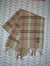 Cejon Scarf Made In Italy Plaid Flannel Brown Neutral Unisex Cozy Warm 