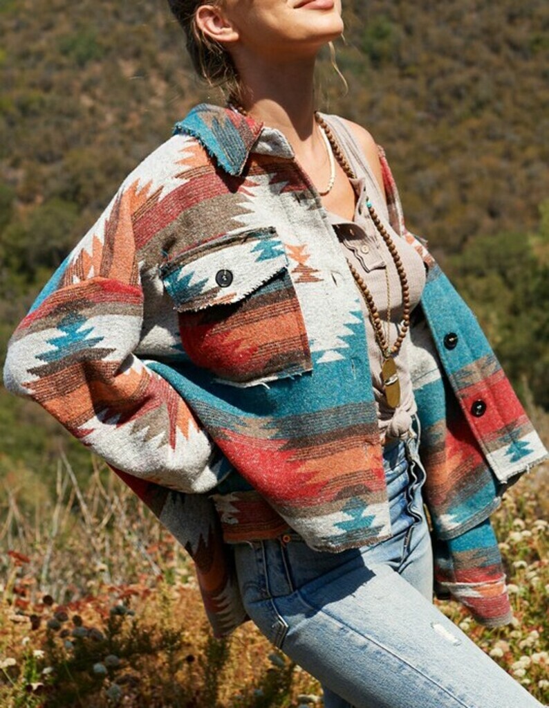 Distressed Shirt Jacket Shacket Coat 