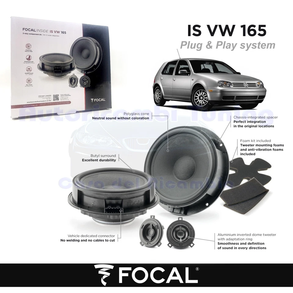 FOCAL IS-VW-165 16 5 cm (6.5") Lautsprecher Set kompatibel mit Volkswagen