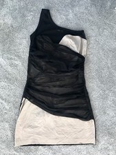 TFNC London Black Cream Bodycon Dress - Size Small