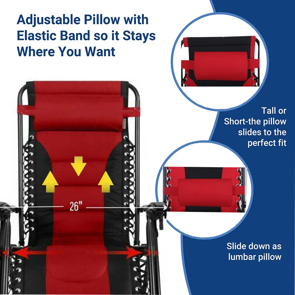 Cadeira reclinável externa gravidade zero dobrável 2 peças pátio espreguiçadeira - Imagem 4 de 4