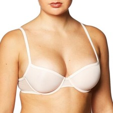 Calvin Klein Women's Sheer Marq Demi Bra Nymphs Thigh Pink, 34DD