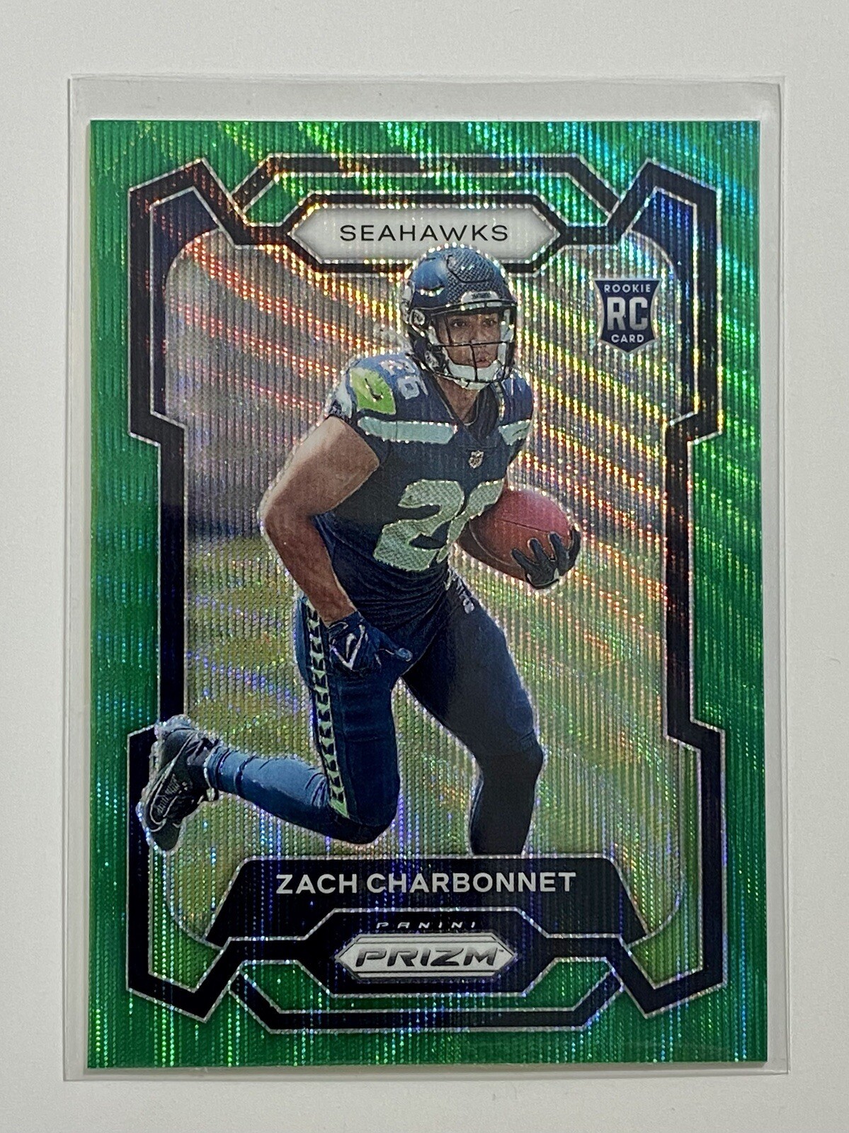 2023 Panini Prizm Football - Zach Charbonnet #392 Green Wave Prizm RC - Seattle