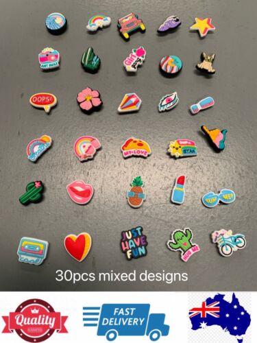 30PCS Croc Shoe Charms,Diamond,Star,Rainbow,Dog,Flower Jibbitz Charms,AU stock - Picture 1 of 7