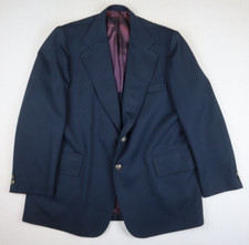 VINTAGE MEN'S NAVY BLUE BLAZER JACKET - JC PENNEY - SIZE 46R