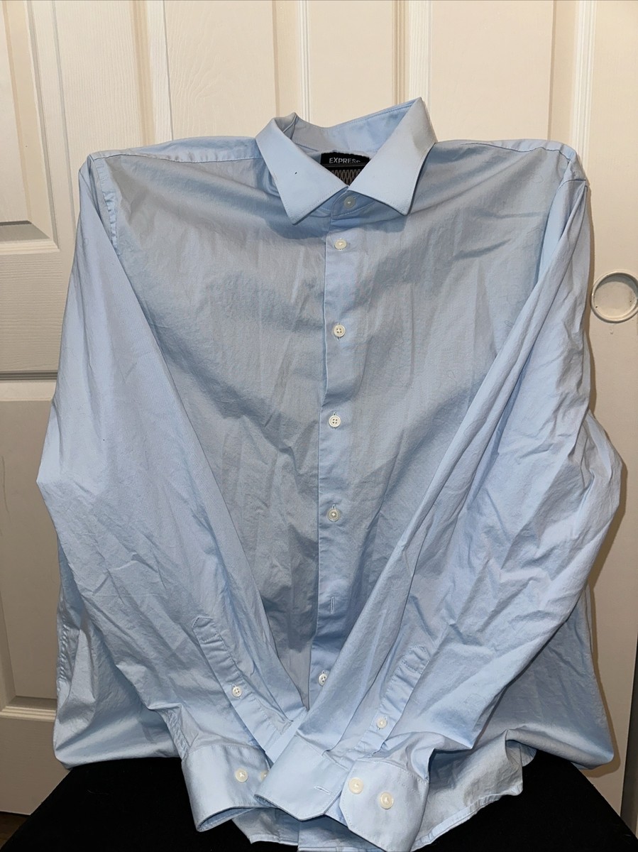 Express imx Men's Long Sleeve Blue Extra Slim Dress Shirts Size 2XL Express imx Men's Long Sleeve Blue Extra Slim Dress Shirts Size 2XL