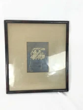 Anitique Photograph Picture Baby Girl Twins In Stroller Framed