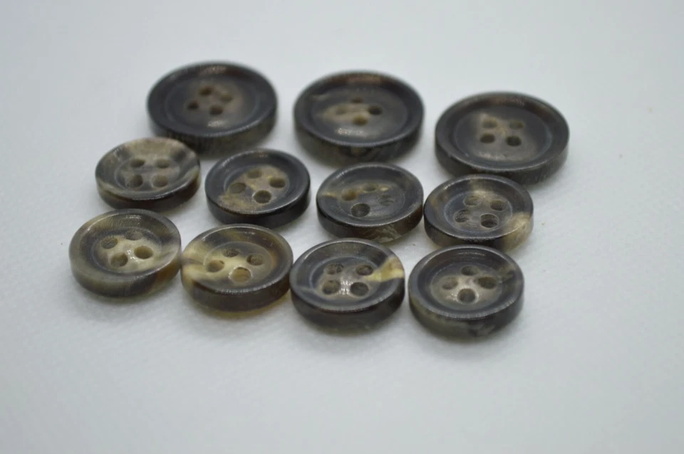 11 Pieces Thick Buffalo Horn Brown Blazer Button Set Suits Sport Coat Jacket - Image 2 of 4