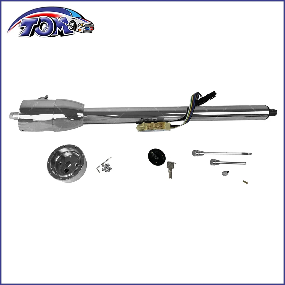 Chevy Corvette 1968-1980 33” columna de dirección inclinada cromada llave cambio de piso gm Foto 2 de 4