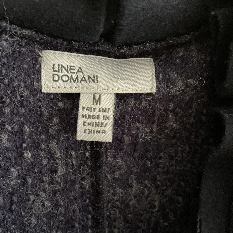 Linea Domani Pintado Suéter Cárdigan Tejido Blazer Volantes Cuello Lana Banda Talla M Foto 3 de 4