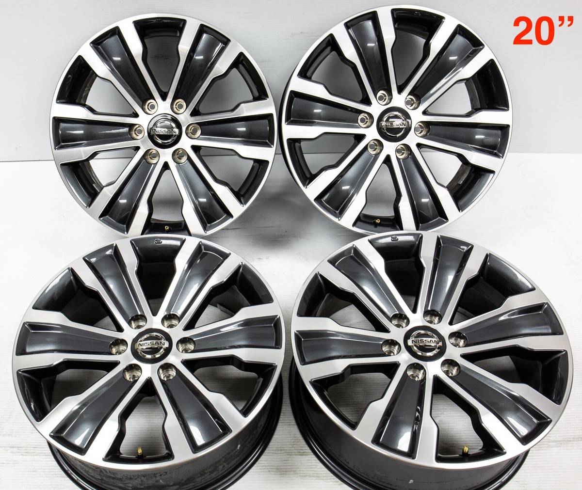 4 NEW Nissan Armada 20” Grey Machine Face Wheels Rims 16-19 4 NEW Nissan Armada 20” Grey Machine Face Wheels Rims 16-19