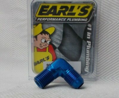 Fitting Adapter -6 Male to 1/4'' NPT Male 90° Earls Performance 982206ERLP