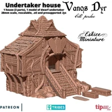 Eskice Miniature Medieval Fantasy Undertaker's House DnD D&D Terrain Scenery RPG