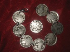 Vintage Arizona Southwest Buffalo Nickel Coin Bracelet Pendant Necklace Set