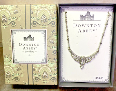 DOWNTON ABBEY Licensed Victorian NECKLACE Fashion JEWELRY New Emerald Cut Silver