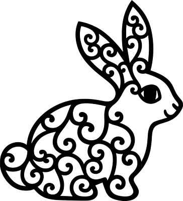 Wirbelnder Osterhase Hase Vinyl Aufkleber Sticker für Auto/Fenster/Wand