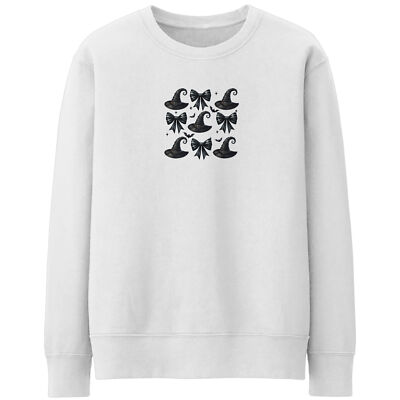 Halloween Sweatshirt für Damen Hexen Hüte und Schleifen Lustig Ihr Winter Herbst...