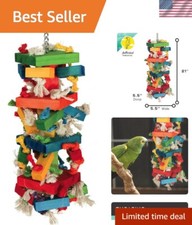 Pet-Safe Cotton Rope Bird Toy for Macaws and Eclectuses - Promotes Activity