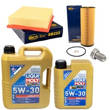 Motoröl Filter Set 5W-30 6 Liter + Ölablassschraube für Skoda Superb I 2.5 TDi