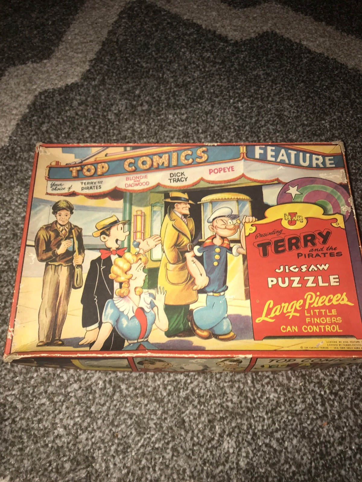 Vintage 1946 Terry and the Pirates Jaymar Jigsaw puzzle w Box Complete