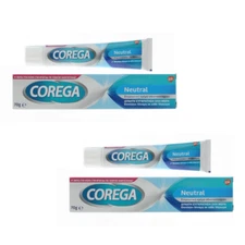 2 x COREGA NEUTRAL DENTURE ADHESIVE CREAM 70G - FEDEX EXPRESS SHIPPING
