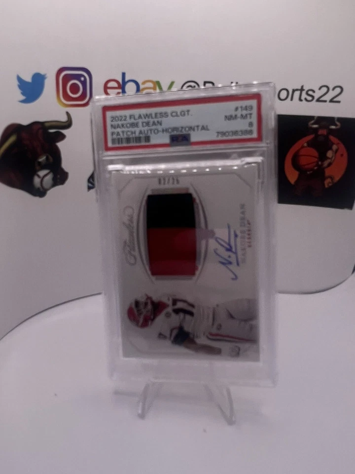 2022 Nakobe Dean Flawless Auto Patch #149 Eagles 🦅 Georgia Bulldogs PSA 8 /25 - Image 2 of 3