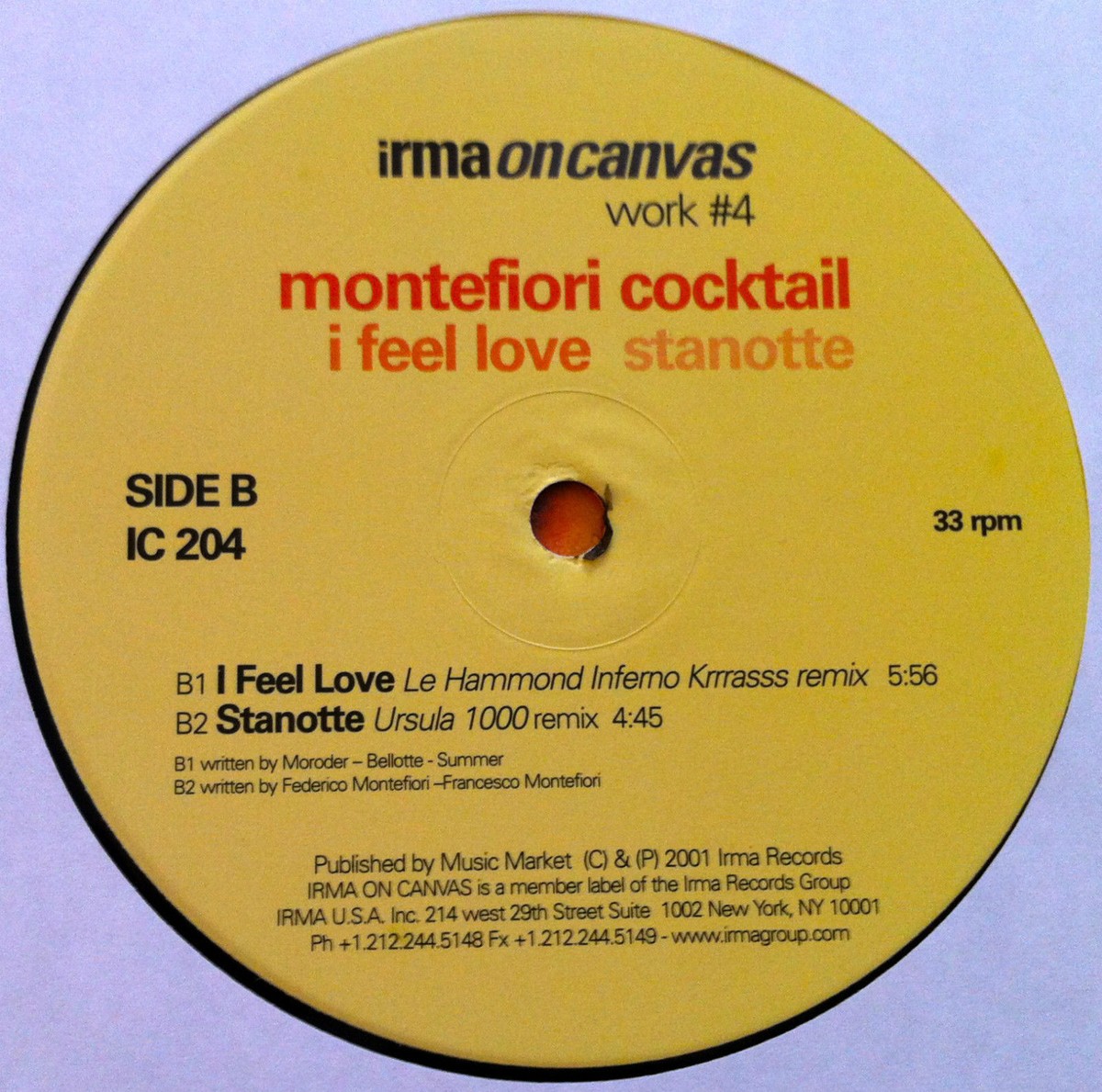MONTEFIORI COCKTAIL 『I FEEL LOVE / ON …』｜レコード
