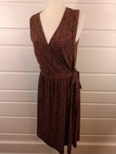 Apostrophe Womans Sz M Faux Wrap Sleeveless Stretchy Dress