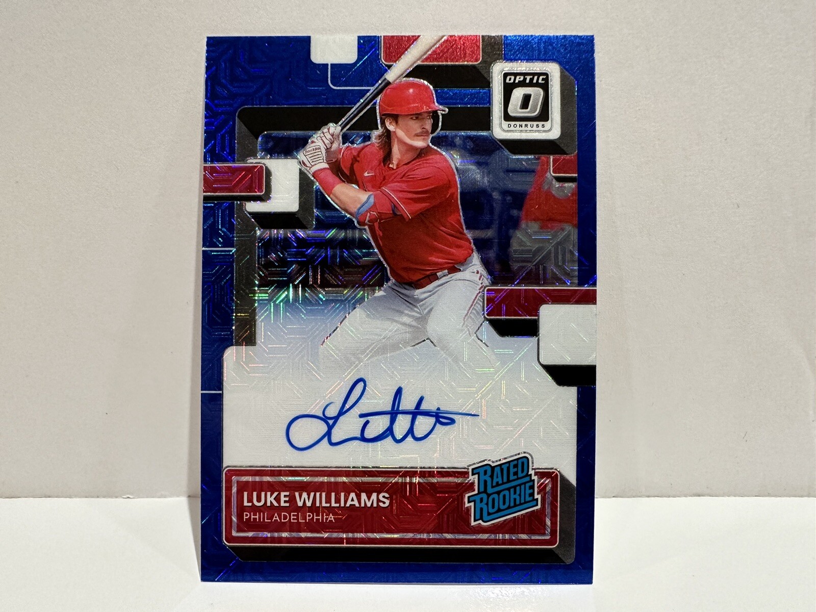 Luke Williams 2022 Donruss Optic Auto Rated Rookie Blue Mojo Prizm /99 Baseball!