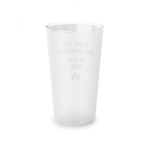 I Love The New York Rangers & The Word F@ck With Goalie Logo, Frosted Pint - Picture 6 of 7