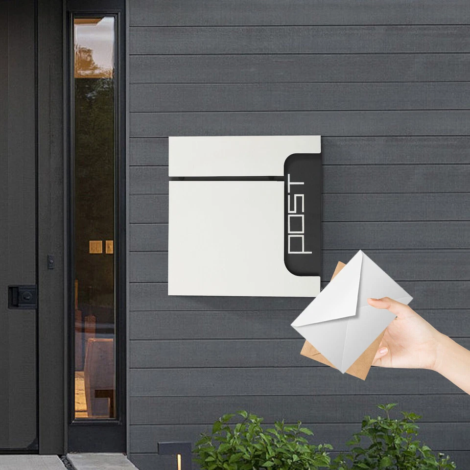 Stainless Steel Outdoor Wall Mount Lockable Letters Mailbox Mail Letter Post Box - Image 2 of 4